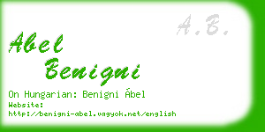 abel benigni business card